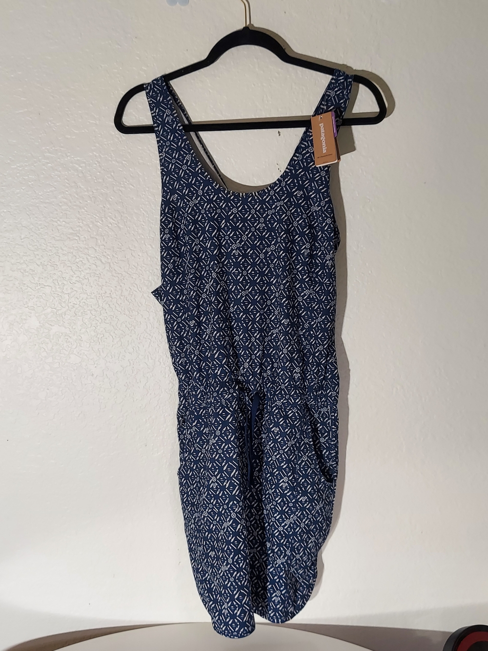 Patagonia Fleetwith Navy Blue & White Sleeveless Mini Dress Women's Size S NWT